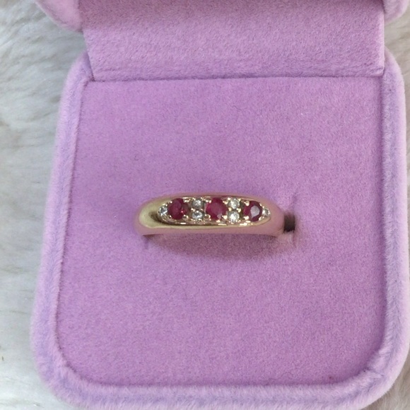 Birks Pink Sapphire and Diamond Gold Ring - Picture 2 of 12